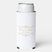 Personalized Modern Elegant Gold Swirl Monogram Selters Dosenkühler (Seltzer Vorderseite)