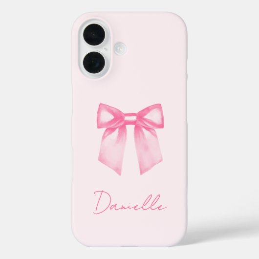 Personalized Modern Elegant Pink Bow Case-Mate iPhone Hülle (Rückseite)