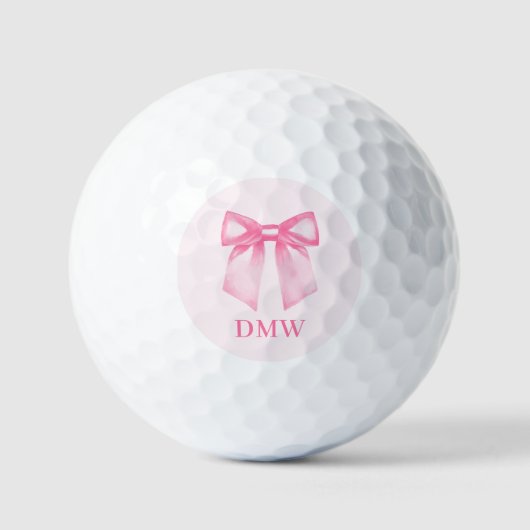 Personalized Modern Elegant Pink Bow Golfball (Vorderseite)