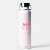 Personalized Modern Elegant Pink Bow Name Trinkflasche (Rückseite)