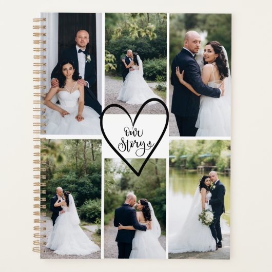 Personalized Modern Elegant Wedding Photo  Planer (Vorderseite)
