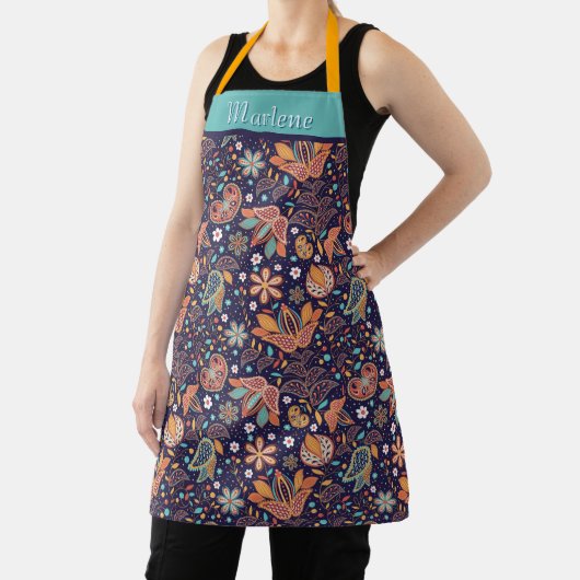 Personalized Modern Floral Apron Schürze (InSitu)