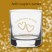 Personalized Modern Gold 10th Wedding Anniversary Whiskyglas