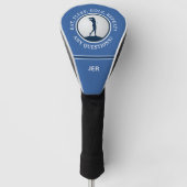 Personalized Modern Golf Saying Monogrammed Blue Headcover (Vorderseite)