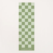 Personalized Modern Green Simple Checkered Pattern Yogamatte (Vorderseite)