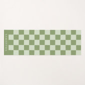 Personalized Modern Green Simple Checkered Pattern Yogamatte (Vorderseite (Horizontal))