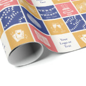 Personalized Modern Hand-Drawn Colorful New Year Geschenkpapier (Rolleneckpunkt)