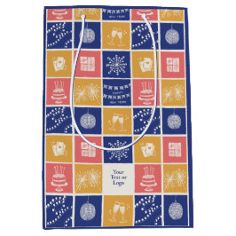 Personalized Modern Hand-Drawn Colorful New Year  Mittlere Geschenktüte