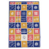 Personalized Modern Hand-Drawn Colorful New Year Mittlere Geschenktüte (Rückseite)