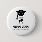 Personalized Modern Hat and Tassel Graduation Button (Vorderseite)