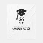 Personalized Modern Hat and Tassel Graduation Fleecedecke (Vorderseite)
