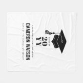 Personalized Modern Hat and Tassel Graduation Fleecedecke (Vorderseite (Horizontal))