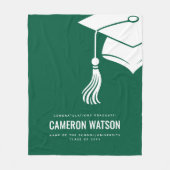 Personalized Modern Hat and Tassel Graduation Fleecedecke (Vorderseite)