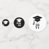 Personalized Modern Hat and Tassel Graduation Konfetti (Vorderseiten)