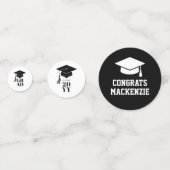 Personalized Modern Hat and Tassel Graduation Konfetti (Rückseiten)