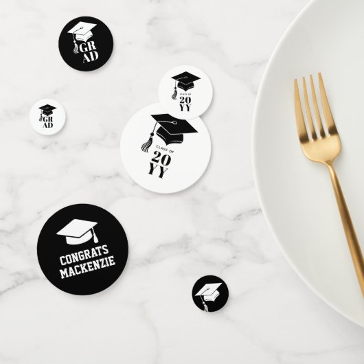 Personalized Modern Hat and Tassel Graduation Konfetti (Gruppe)