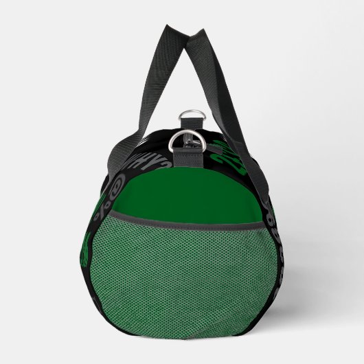 Personalized modern letters Black Green Trendy Duffle Bag (Rechts)