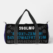 Personalized modern letters Blue black grey Duffle Bag (Vorderseite)