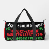 Personalized modern letters Red Black Green Teens Duffle Bag (Vorderseite)