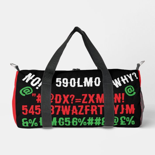 Personalized modern letters Red Black Green Teens Duffle Bag (Vorderseite)