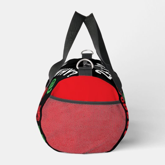Personalized modern letters Red Black Green Teens Duffle Bag (Rechts)