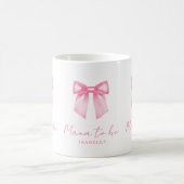 Personalized Modern Mama To Be Pink Bow Mug Kaffeetasse (Mittel)