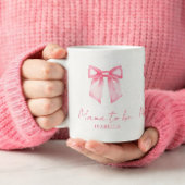 Personalized Modern Mama To Be Pink Bow Mug Kaffeetasse