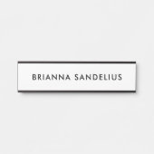 Personalized modern minimalist black script name türschild (Vorderseite )