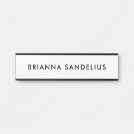 Personalized modern minimalist black script name türschild