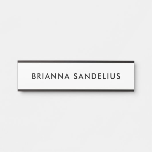 Personalized modern minimalist black script name türschild (Vorderseite )