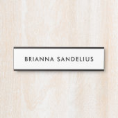 Personalized modern minimalist black script name türschild (Vorderseite )