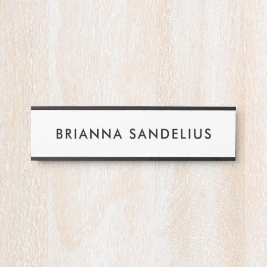 Personalized modern minimalist black script name türschild (Vorderseite )