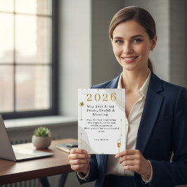 Personalized Modern Minimalist Business New Year  Feiertagskarte