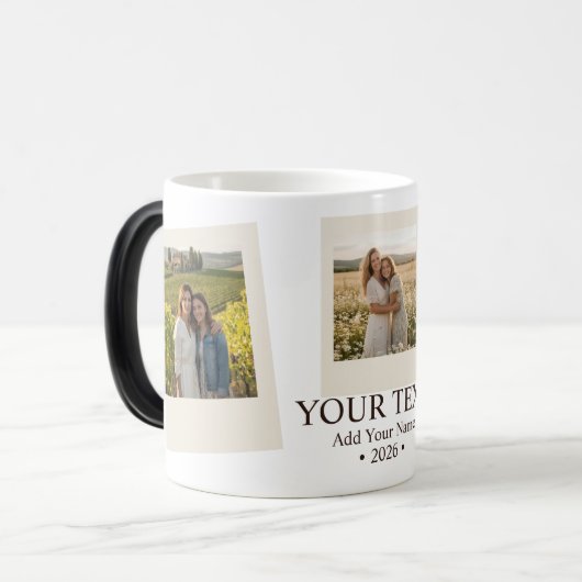 Personalized, Modern, Minimalist, Fun Photo Verwandlungstasse (Vorderseite Links)