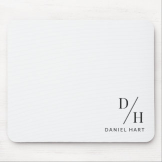 Personalized Modern Minimalist Initial Name Mousepad