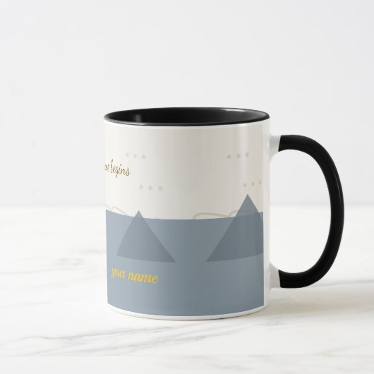 Personalized Modern Mountain Adventure Two-Tone Co Tasse (Rechts)