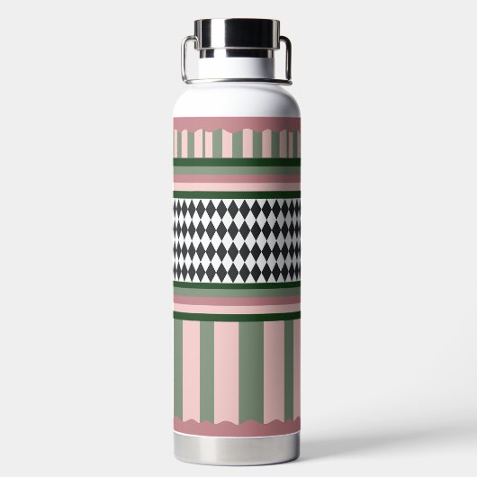 Personalized Modern Pattern Trinkflasche (Rückseite)