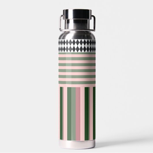 Personalized Modern Pattern Water Bottle Trinkflasche (Rückseite)