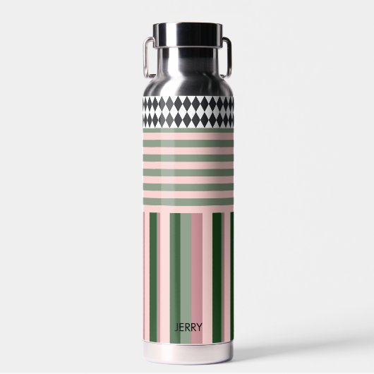 Personalized Modern Pattern Water Bottle Trinkflasche (Vorne)