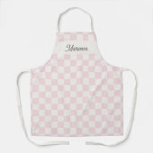 Personalized Modern Pink Checkered Pattern Schürze (Vorderseite)
