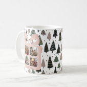 Personalized Modern Pink Christmas Gift Box Photo Kaffeetasse (Vorderseite Links)