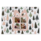 Personalized Modern Pink Christmas Photo Gift Bag Große Geschenktüte (Vorderseite)