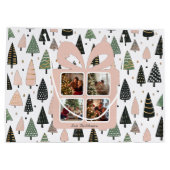 Personalized Modern Pink Christmas Photo Gift Bag Große Geschenktüte (Rückseite)