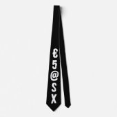 Personalized modern random symbol Black white Krawatte (Vorderseite)