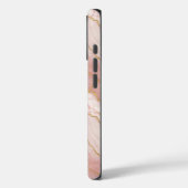 Personalized Modern Rose Quartz Marble Gold Case-Mate iPhone Hülle (Rückseite / Links)