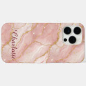 Personalized Modern Rose Quartz Marble Gold Case-Mate iPhone Hülle (Rückseite (Horizontal))