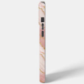 Personalized Modern Rose Quartz Marble Gold Case-Mate iPhone Hülle (Rückseite / Links)