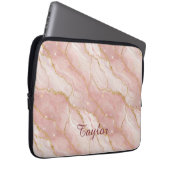 Personalized Modern Rose Quartz Marble Gold Glitte Laptopschutzhülle (Vorne Rechts)