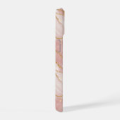 Personalized Modern Rose Quartz Marble Gold iPhone 15 Hülle (Rechte Seite)