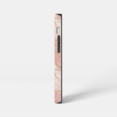 Personalized Modern Rose Quartz Marble Gold iPhone Hülle (Linke Seite)